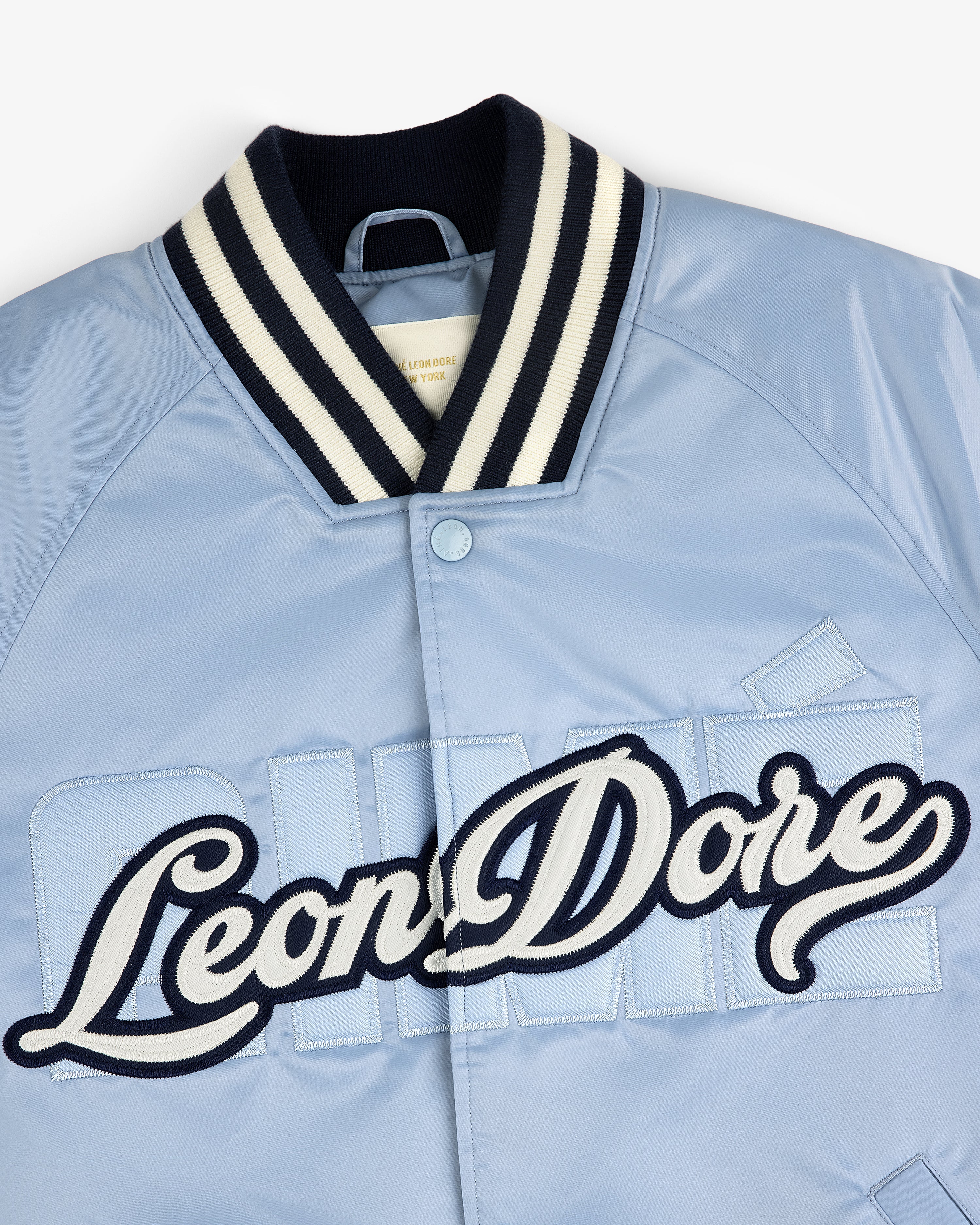 Overlay Logo Satin Varsity Jacket