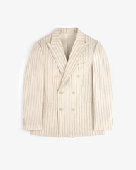 Double-Breasted Pinstripe Suit Jacket
