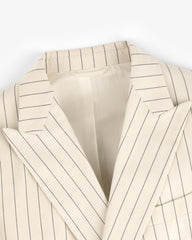 Double-Breasted Pinstripe Suit Jacket