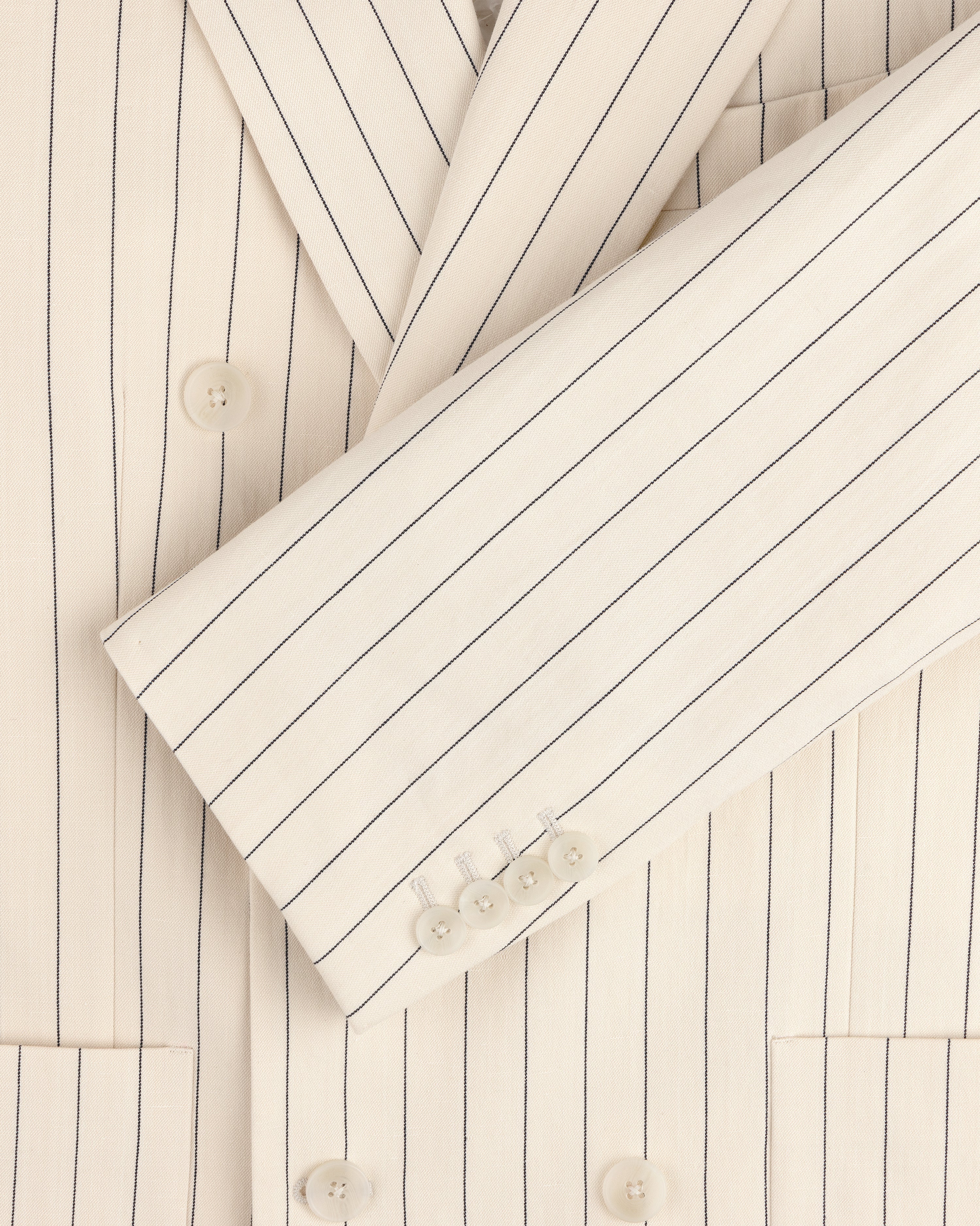 Double-Breasted Pinstripe Suit Jacket