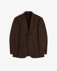 Single-Breasted Linen Blend Suit Jacket