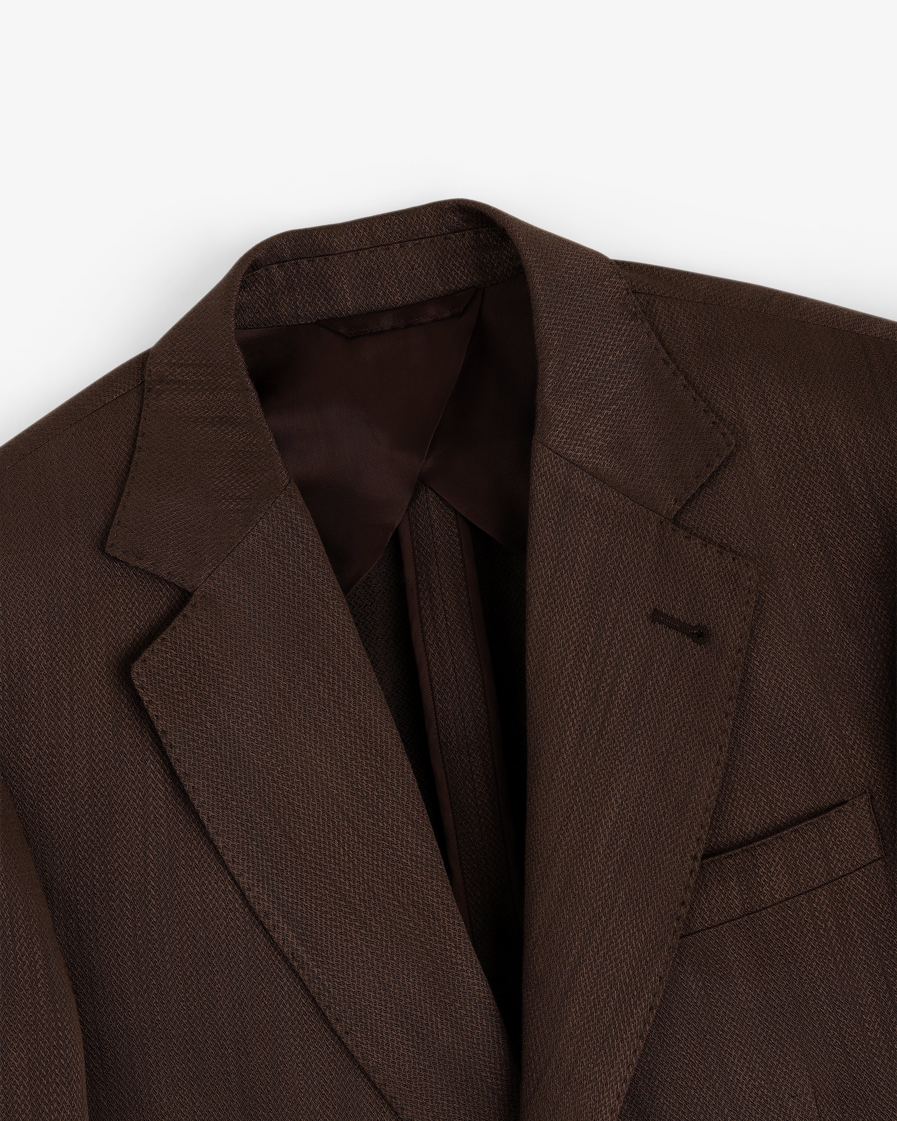 Single-Breasted Linen Blend Suit Jacket