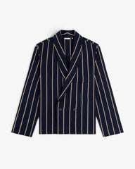 Striped Jacquard Shawl Collar Jacket