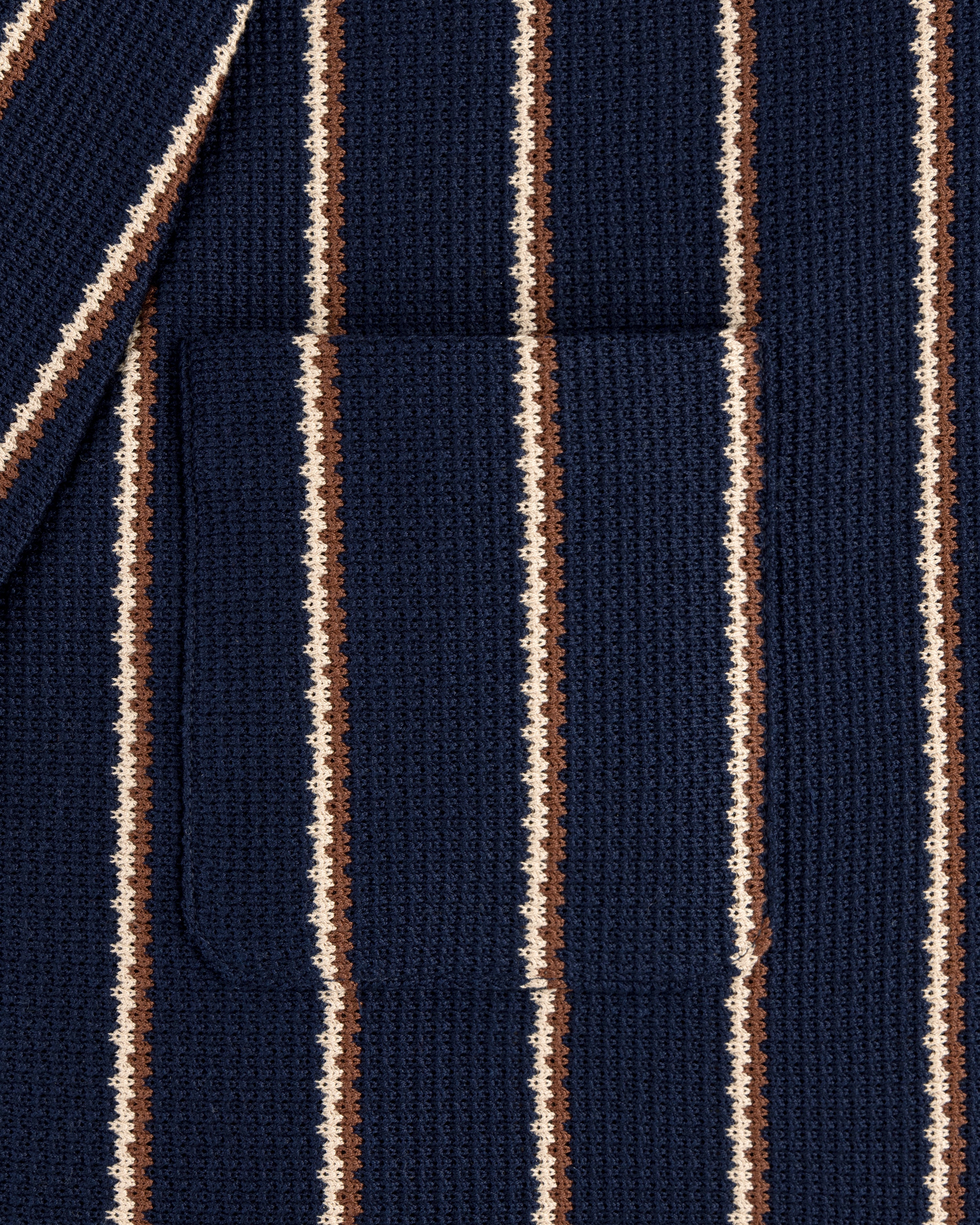 Striped Jacquard Shawl Collar Jacket