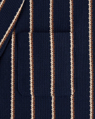 Striped Jacquard Shawl Collar Jacket