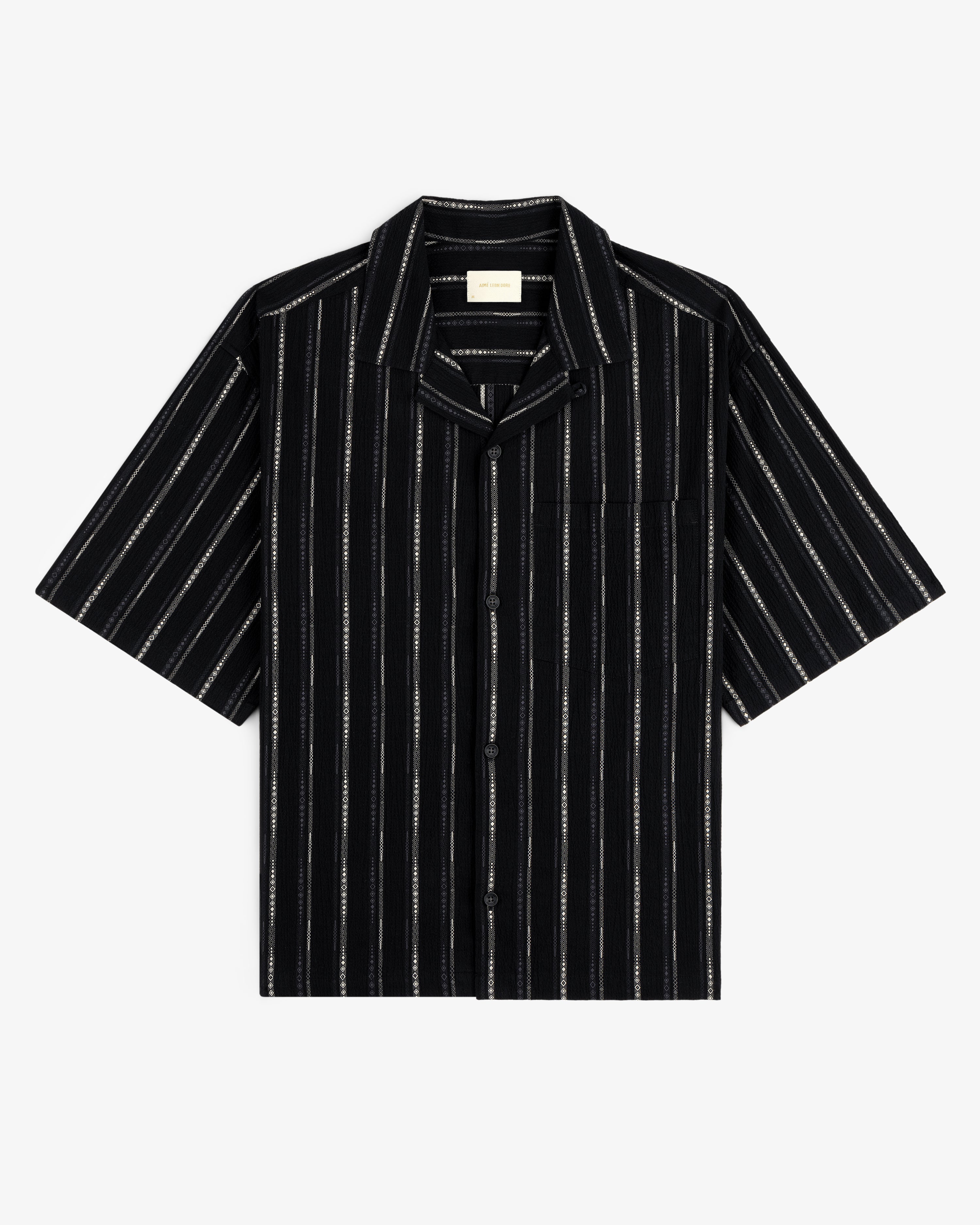 Cropped Jacquard Camp Shirt