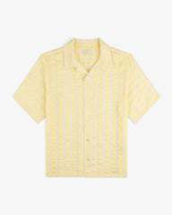 Linen Blend Striped Camp Shirt