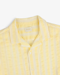 Linen Blend Striped Camp Shirt