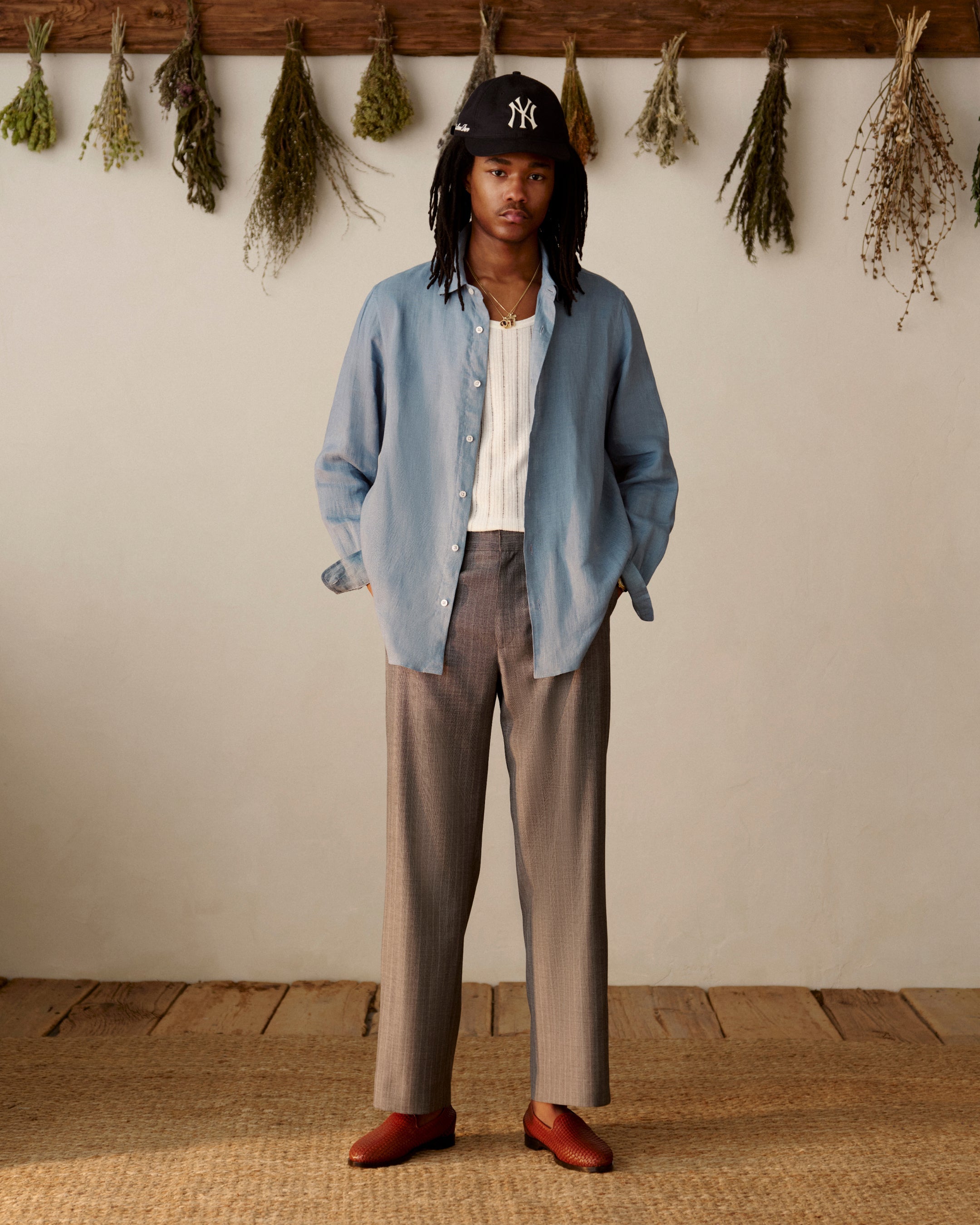 Long-Sleeve Linen Shirt