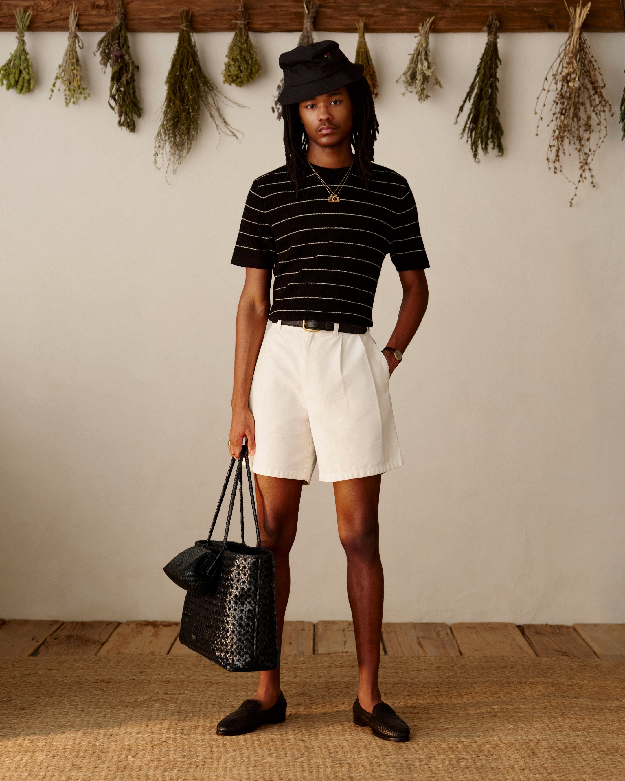 Woven Leather Shoulder Bag